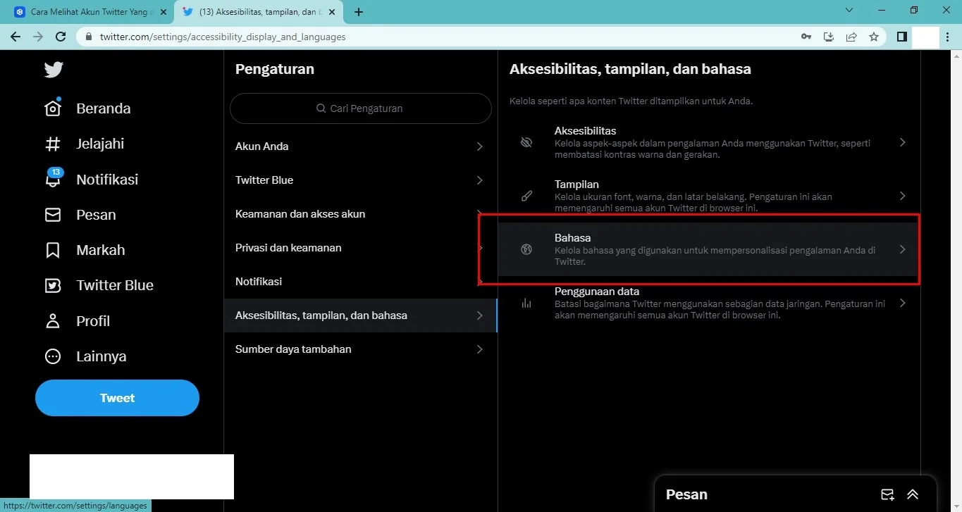 Cara Mengubah Bahasa di Twitter