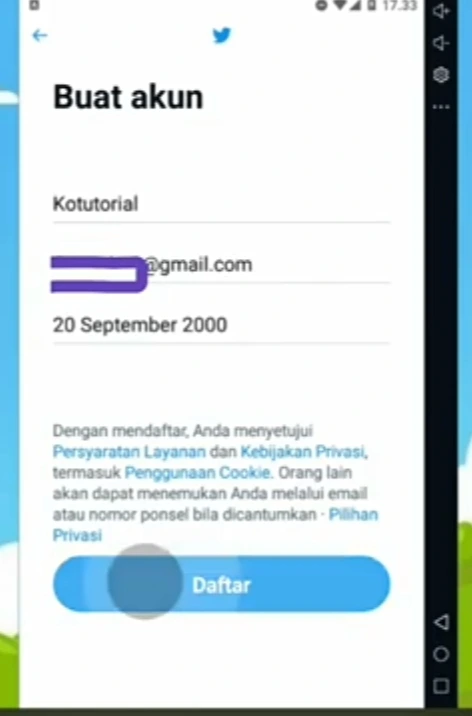 Tekan Daftar