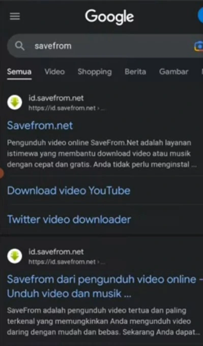 Masuk situs SaveFrom