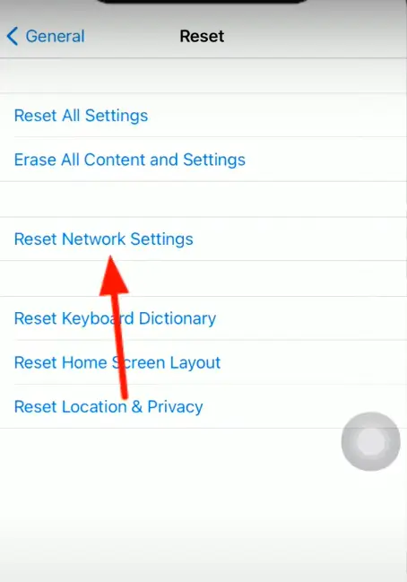 Reset Network Settings