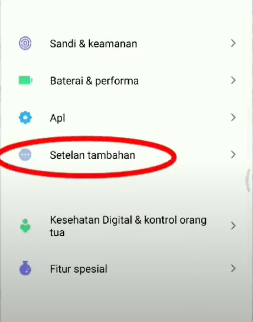 Setelan Tambahan