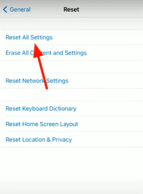 Reset All Settings