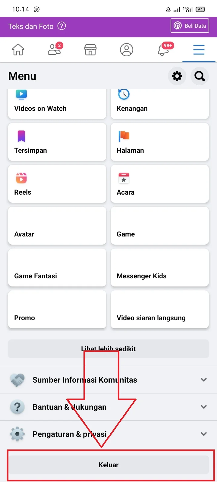 Cara Keluar dari Akun Facebook