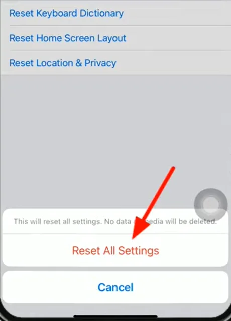 Reset All Settings