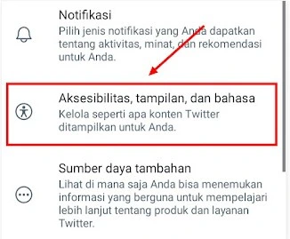 Cari opsi Aksesibilitas, tampilan, dan bahasa