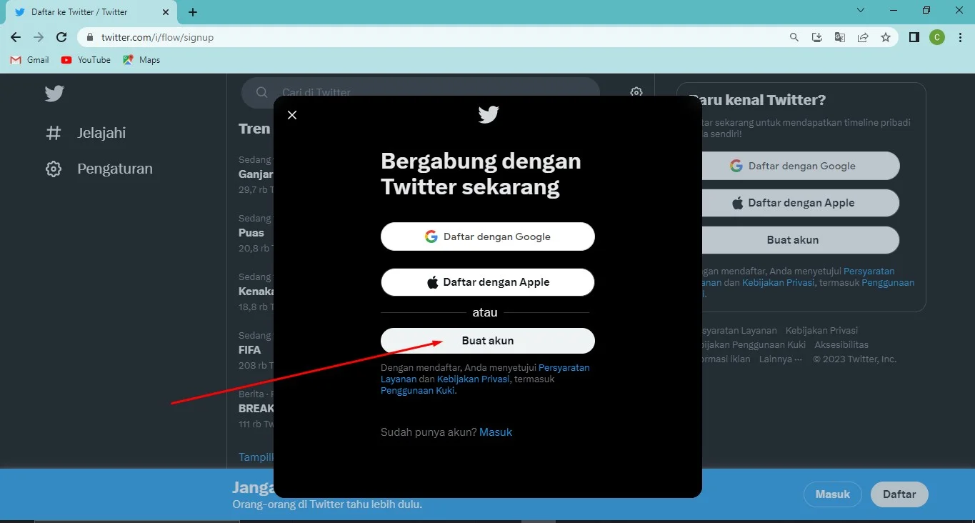 Cara Daftar Twitter Tanpa Nomor HP