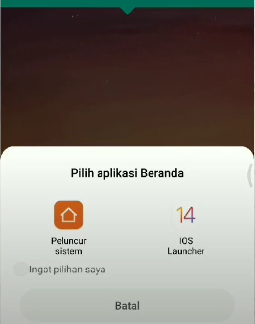 IOS Launcher 14 pada pilihan Beranda