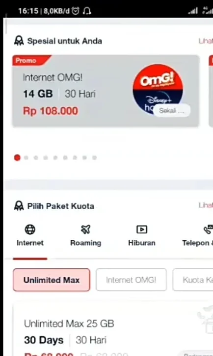 Kuota Unlimited Via My Telkomsel