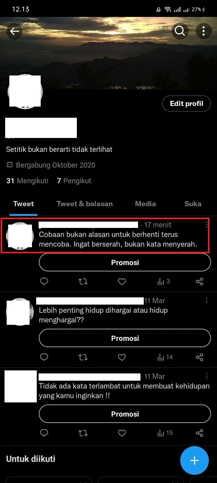 Cara Membuat Quotes Twitter Transparan