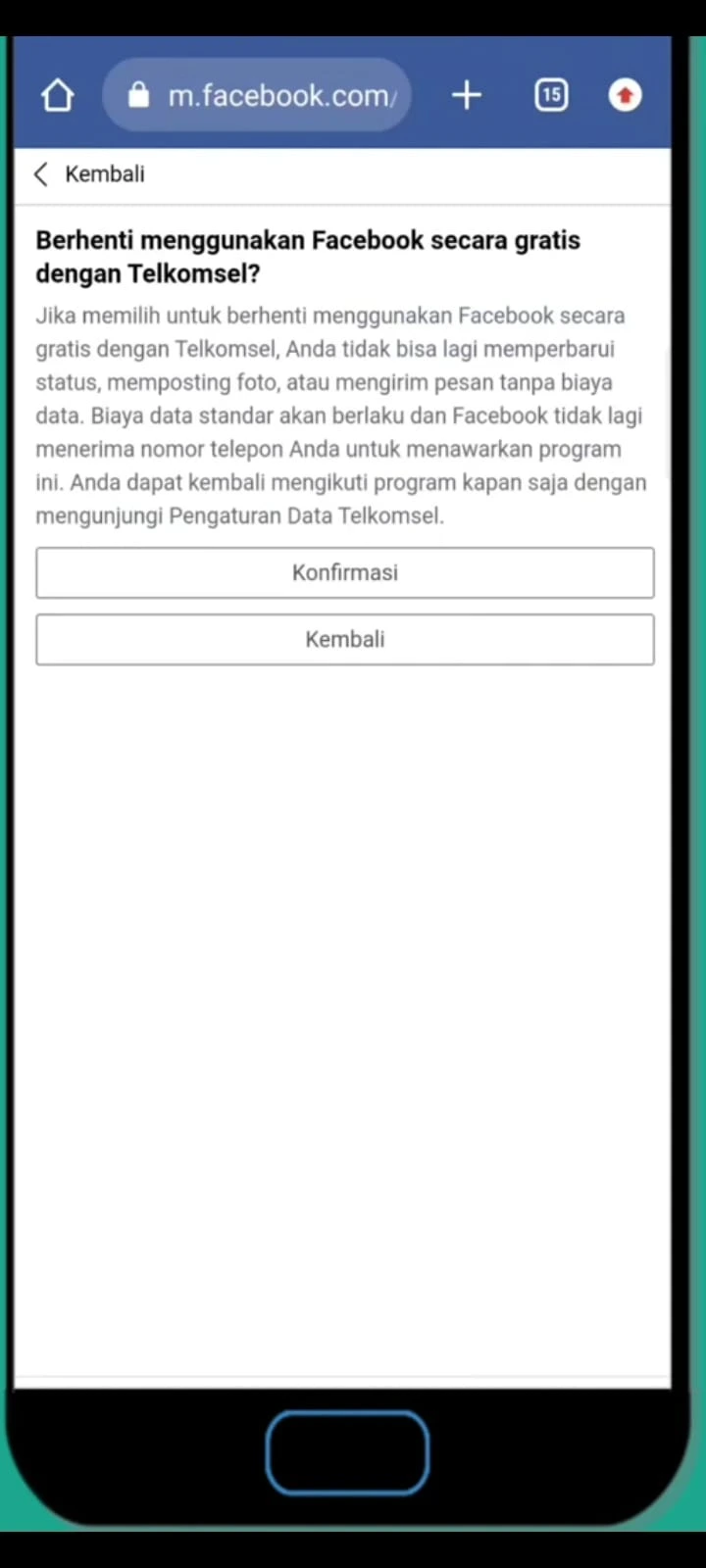 Menonaktifkan Mode Gratis