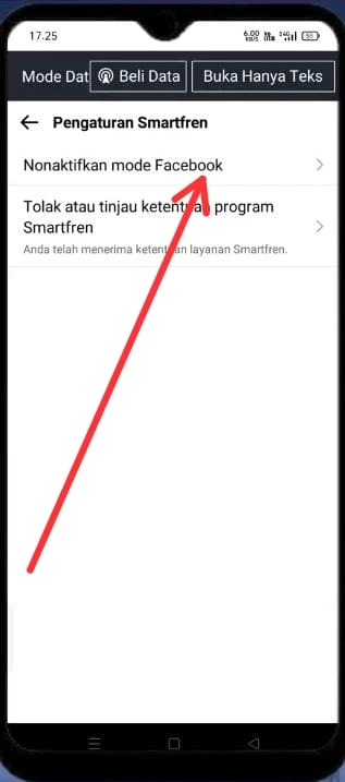 Nonaktifkan Mode Facebook