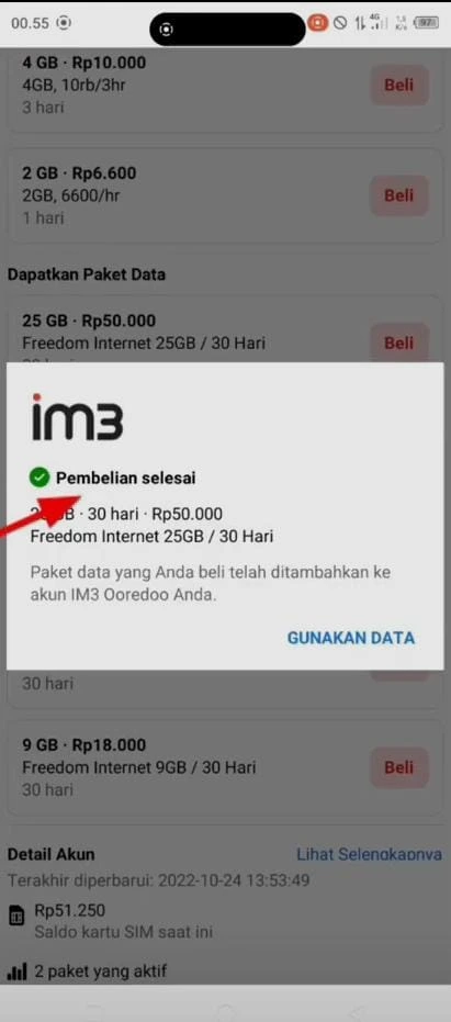 Gunakan data