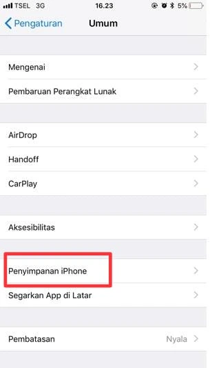 Penyimpanan iPhone