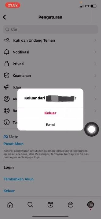 Konfirmasi Keluar Akun