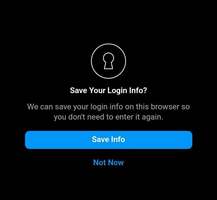 save login info