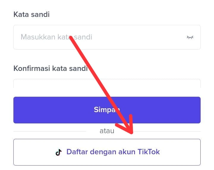 pendaftaran melalui akun tiktok