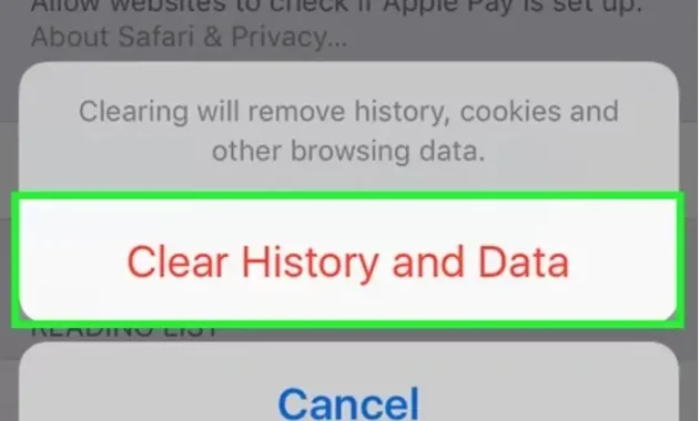 Clear History and Website Data