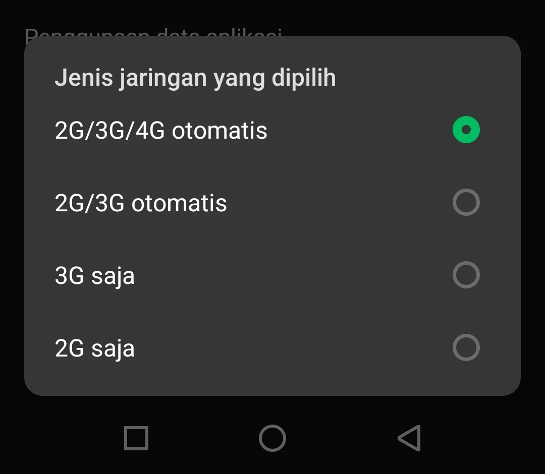 memilih jaringan selulernya