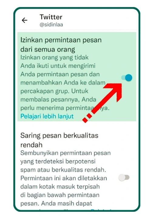 Izinkan untuk terima pesan