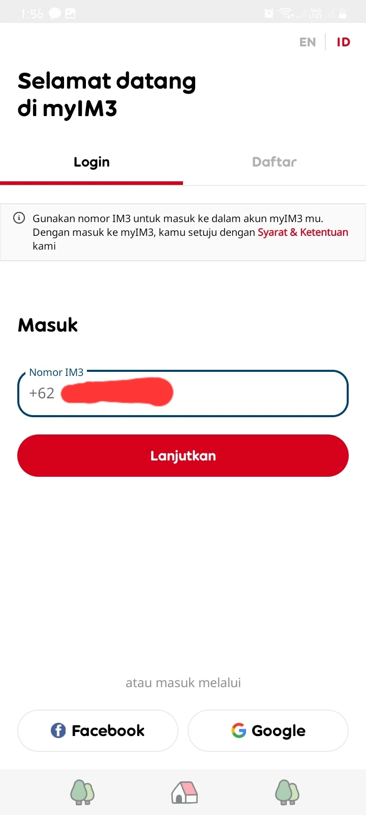 Memasukkan Nomor Telepon