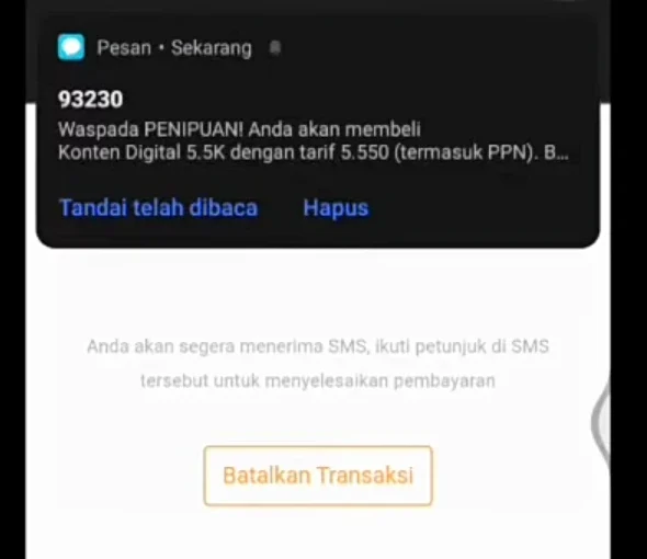 mendapatkan sebuah SMS