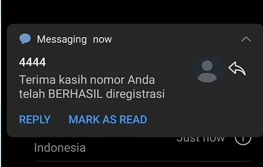 Notifikasi berhasil