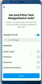 tampilkan di profil