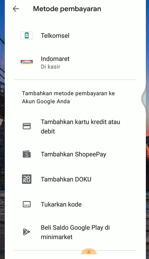 menu Telkomsel