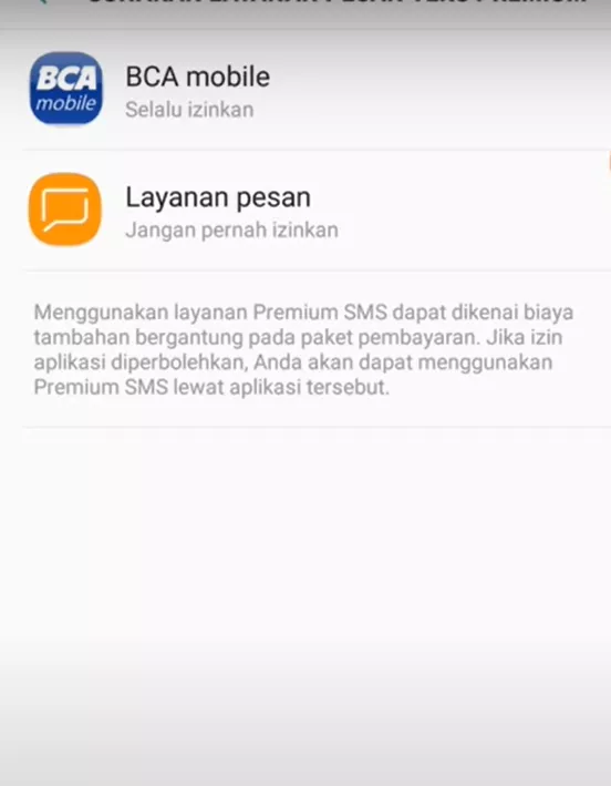 Setting SMS Premium Android 11