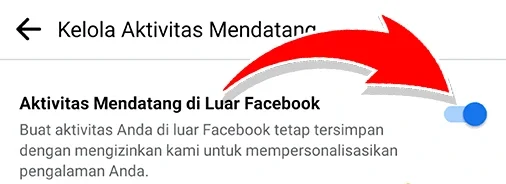 switch tombol aktifitas mendatang di luar Facebook