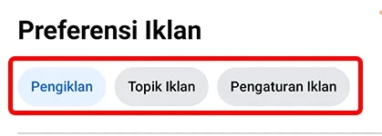 temukan 3 tab menu