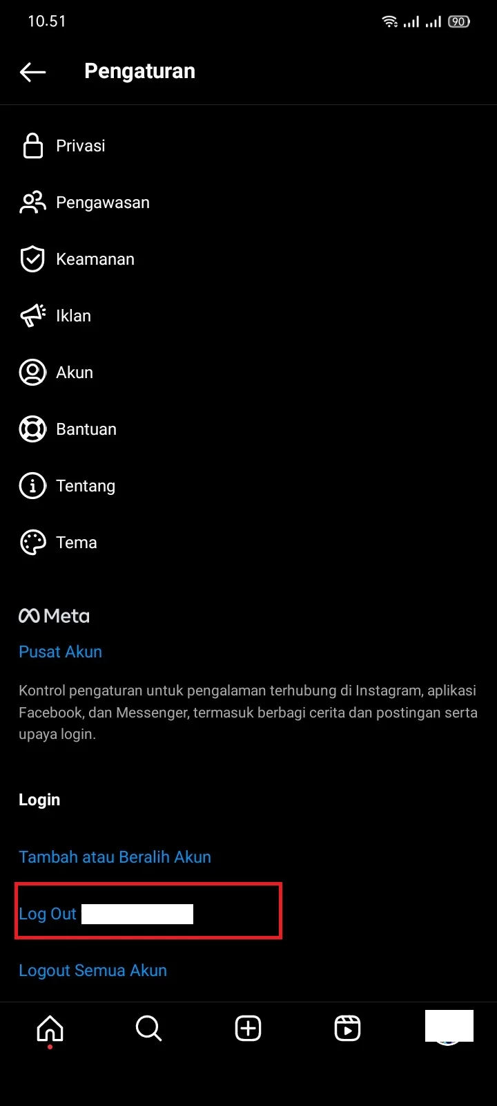 Cara Keluar dari Akun Instagram