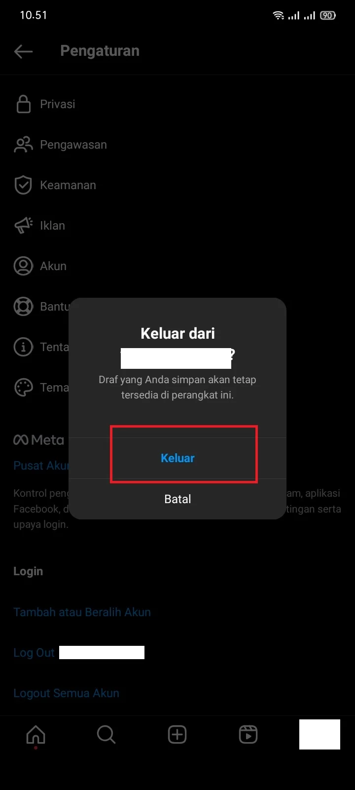 Cara Keluar dari Akun Instagram