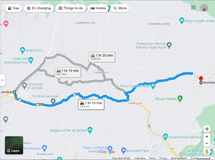 Rute Menuju Air Terjun Sumber Salak