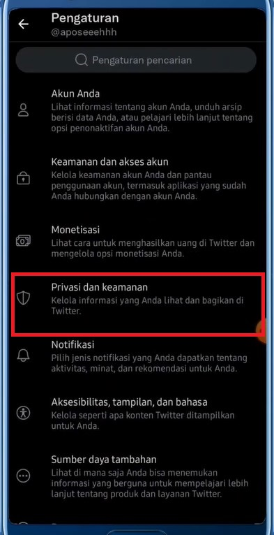 Cara Menggembok Twitter