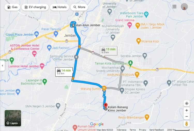 Rute Menuju Kolam Renang Kimo