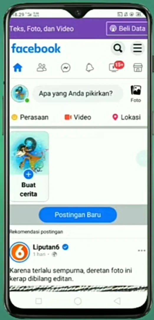 Klik saja garis tiga 