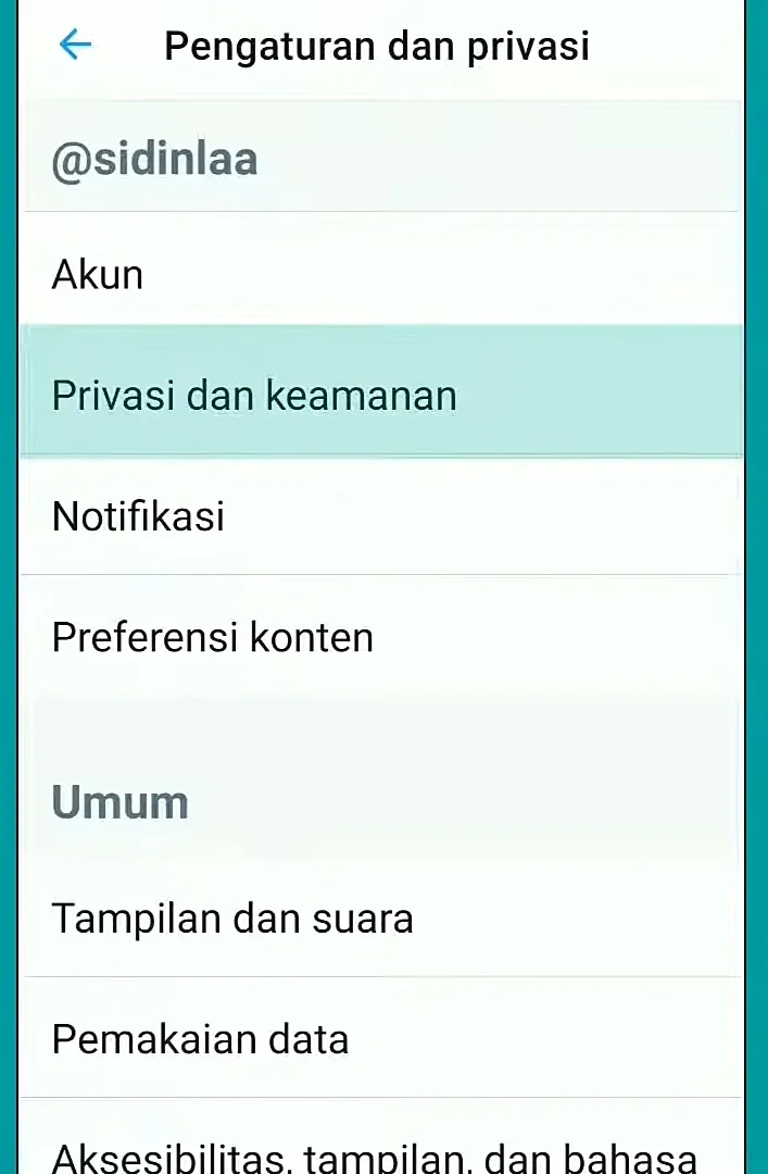 klik menu privasi dan keamanan