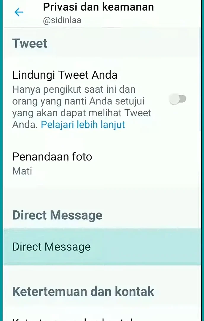 menu direct message