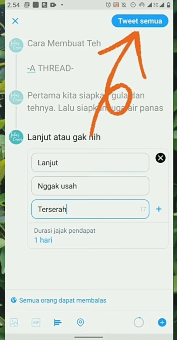 klik tweet semua