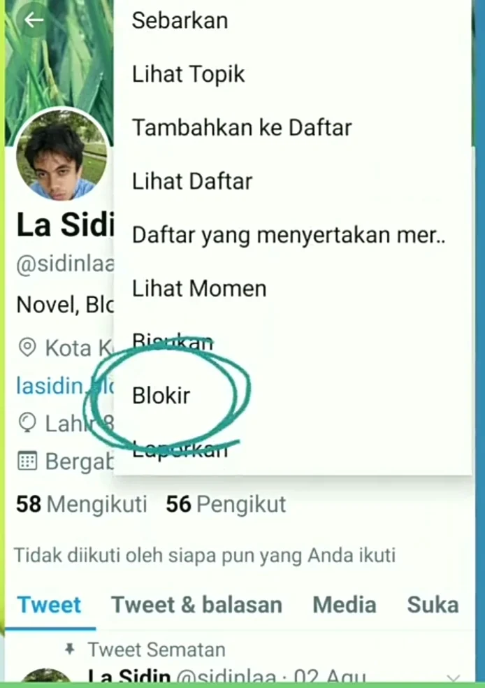 klik saja opsi blokir