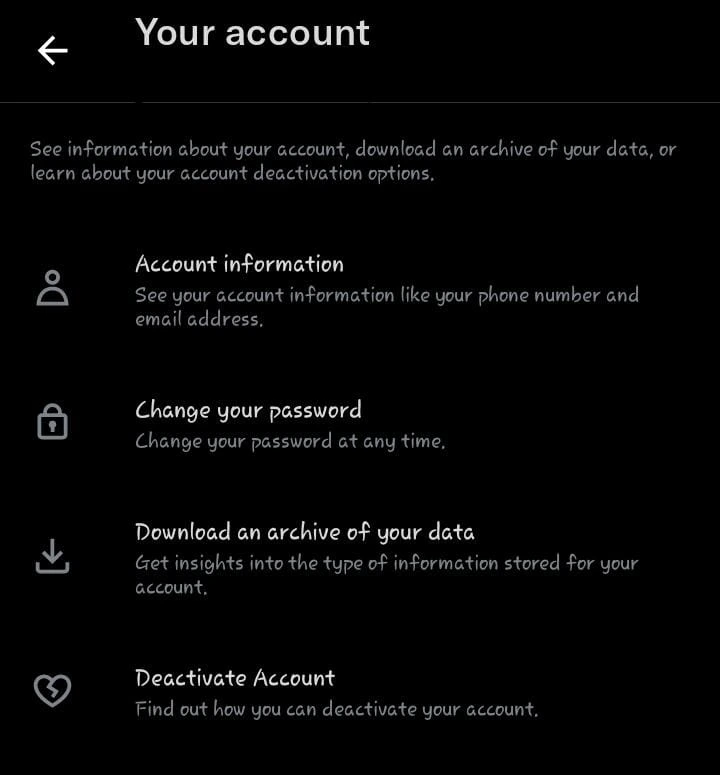 account information