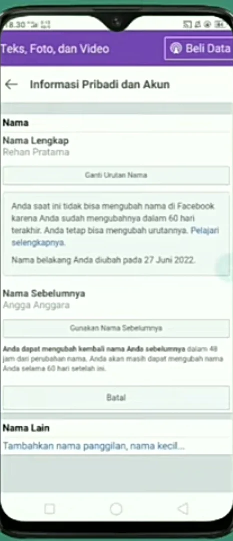 info pengubahan dalam 60 hari