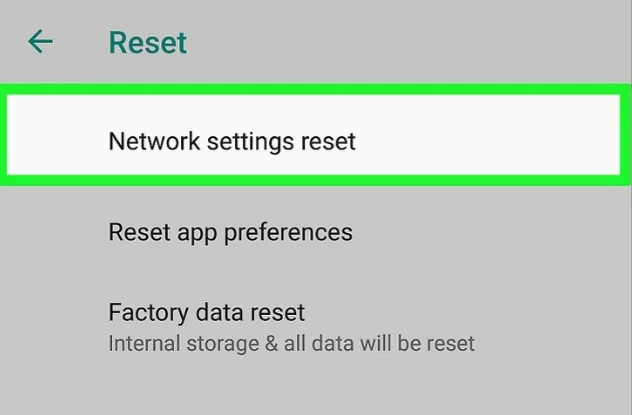 network setting reset