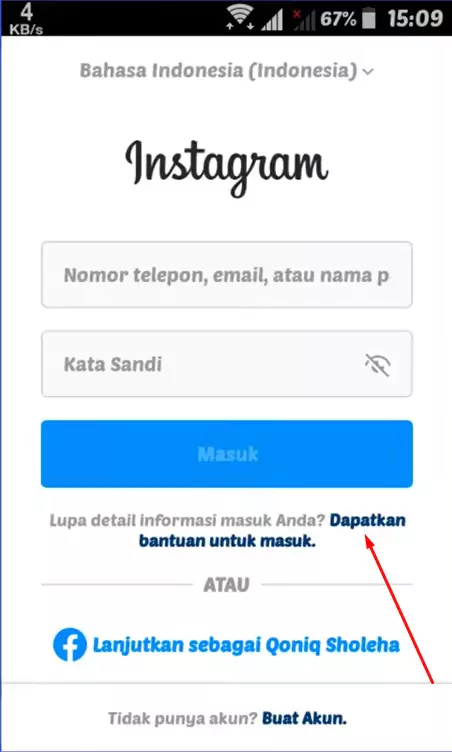 Cara Masuk Instagram Lupa Kata Sandi