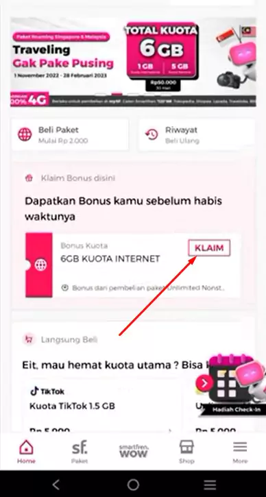 Cara Klaim Bonus Kuota 12 GB Smartfren