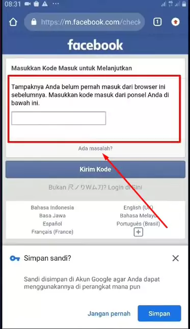 Cara Meminta Kode Konfirmasi Facebook Tetapi Nomor Sudah Tidak Aktif