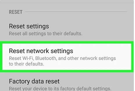 reset network setting