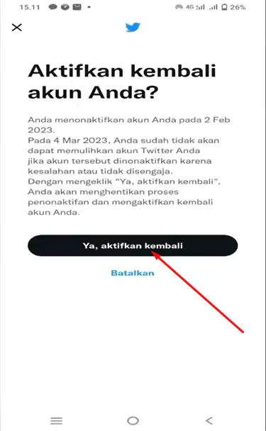 Cara Mengaktifkan Twitter yang di Nonaktifkan