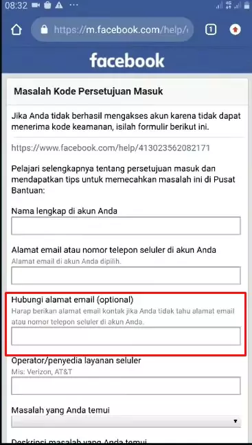 Cara Meminta Kode Konfirmasi Facebook Tetapi Nomor Sudah Tidak Aktif